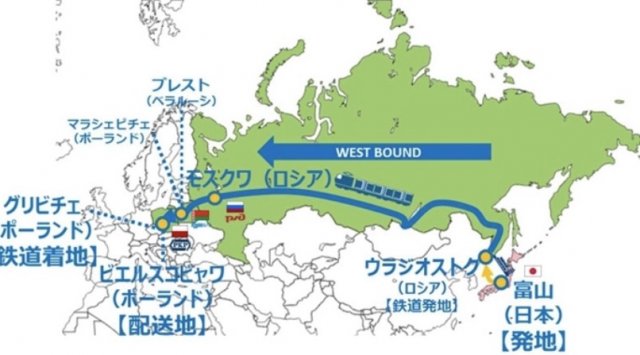11月18日，从日本到欧洲的另一货流将通过Transsib