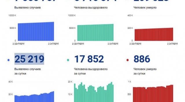 Another maximum of daily cases is confirmed in Russia